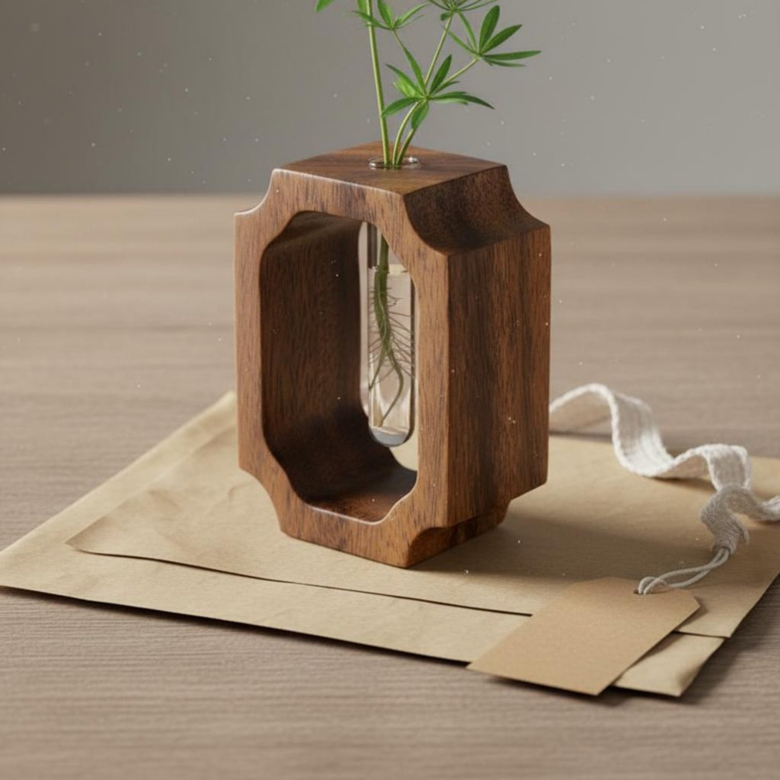 Walnut Wood Vase Easy to Clean - Propagation Station Vase review and price
